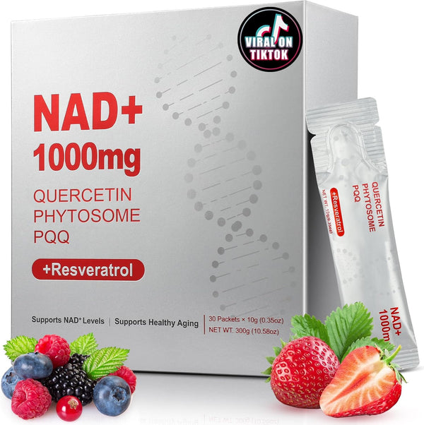 ZOROAHER 1000mg High-Potency NAD+ Liquid Supplement, Quercetin Phytosome & Resveratrol with PQQ, Boosts
