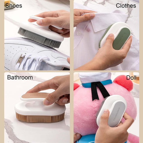 2Pcs Soft Bristle Cleaning Brush: Silicone Laundry Stain Brush for Cleaning Laundry, Comfort Grip Household Washing