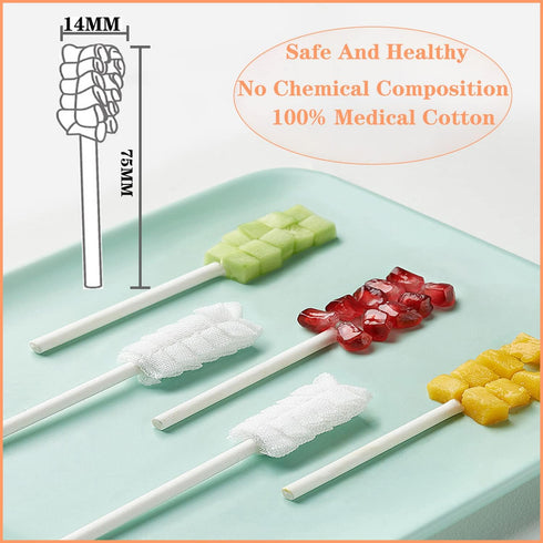 100 Pcs Baby Disposable Gauze Toothbrush, Baby Tongue Cleaner Newborn, Infant Mouth Oral Care Cleaning Swabs for 0-36