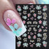 Flower Nail Art Stickers Luxury 5D Embossed Colorful Five Petal Flowers Nail Design for Women, 3 Sheets