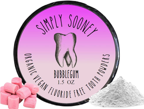 Vegan Remineralizing Mineral Tooth Powder, Bubblegum Formula for Kids, Natural Whitening, 1.5oz Jar