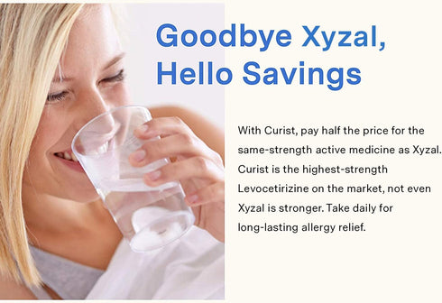 Curist - Generic Xyzal Levocetirizine 5 mg - Allergy Pills, 24 Hour Relief - Allergy Medicine (90 Tablets)