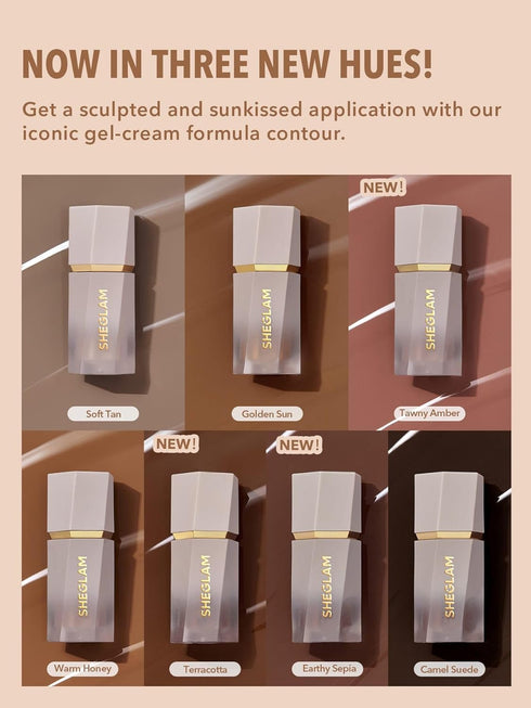 SHEGLAM Sun Sculpt Liquid Contour Stick - Cool Toned, Long Lasting Cream Bronzer, Warm Honey