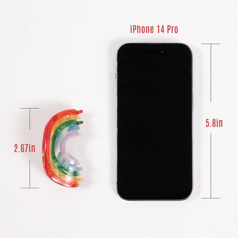 Rainbow Hair Claw Clip, Non Slip 3inch Acrylic Acetate Jaw Barrettes for Women Girls, Cute Hair Accessory