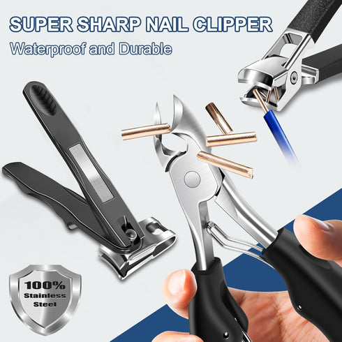 Toenail Clippers for Seniors, Wide Jaw Opening Heavy Duty Nail Clippers Set for Men and Women, 5 Pcs