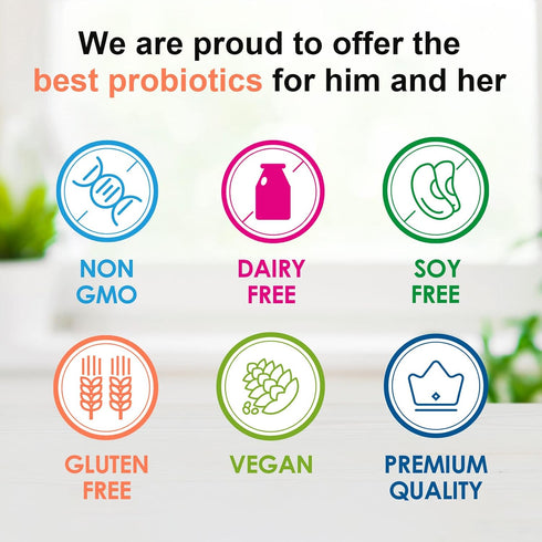 Probiotics 120 Billion CFUs | 60 Vegetarian Capsules | 18 Strains, 3 Prebiotics & Digestive Enzymes for Digestive &