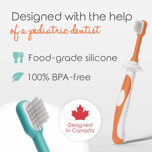 Cherish Baby Care Toddler Toothbrushes (4-Pack) for 1-2 Years - BPA-Free, Soft-Grip, Pediatric Dentist Designed