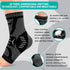 INDEEMAX Ankle Brace for Sprained Ankle, Copper Infused Compression Sleeve for Plantar Fasciitis, Silver Black, L