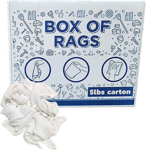 60 Count Pure White Terry Wash Cloth, 12 x 12 Inches, Ideal for Home, Auto, Kitchen, Commercial Grade Rags