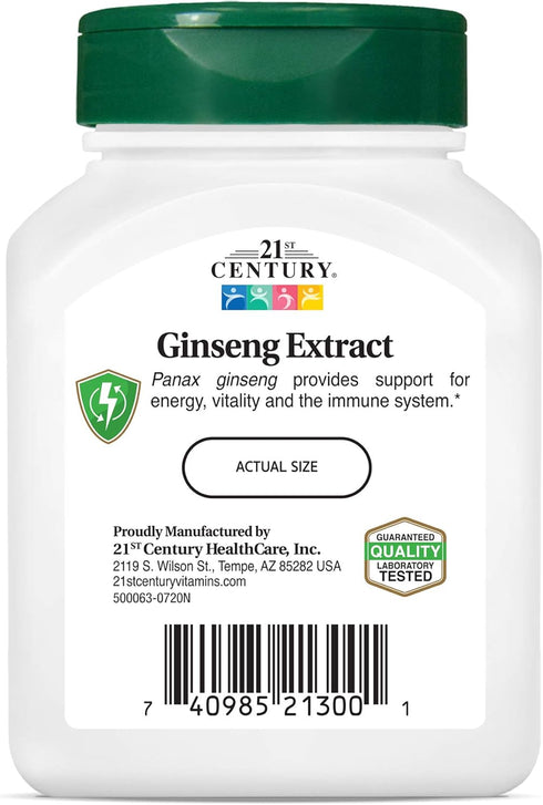 21st Century Ginseng Extract Veg Capsules | 60 Count