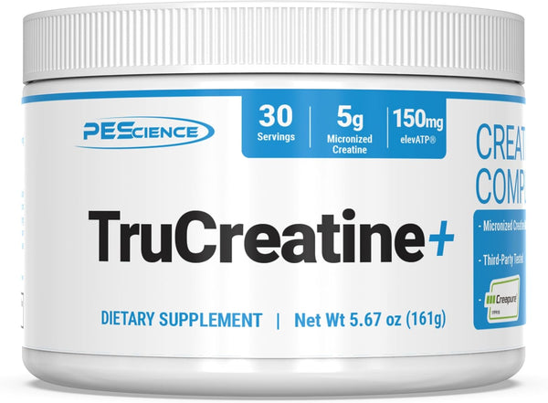 PEScience TruCreatine+ Creatine Monohydrate Powder, Unflavored, 30 Servings for Women & Men, Supports Muscle Growth