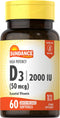 Sundance High Potency Vitamin D3 | 2000 IU (50 mcg) | 60 Quick Release Softgels | Non-GMO, Gluten Free