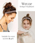 Wecoe Pink Rhinestone Headband, Women Comb Headband with Teeth, Bling Sparkly Non-Slip Hair Accessories
