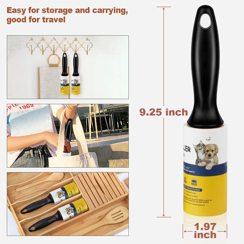 WulaWindy Lint Roller Pet Hair Remover, Extra Sticky Lint Remover Rollers for Clothes, Sofa, Carpet, Pet Hair Dirt