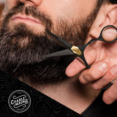 Premium Hand-Forged Japanese Steel Hair Beard Moustache Scissors, 5.5 Inch for Grooming