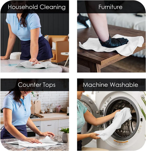 Pack 12) 12 12 Inches, Avalon Towels Microfiber Cleaning Cloths (Value of - Size x Highly Absorbent Cleaning Rags, Lint