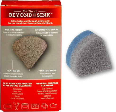Brillo Scrub Max Heat Activated Sponges, Strong & Long Lasting, 2 Count (Pack of 3), Kitchen Cleaning Sponges