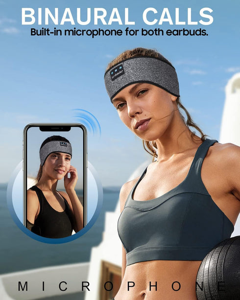 LC-dolida Wireless Bluetooth Sleep Headphones Headband for Sleeping Music Sleep Mask with Thin HD Stereo Speakers