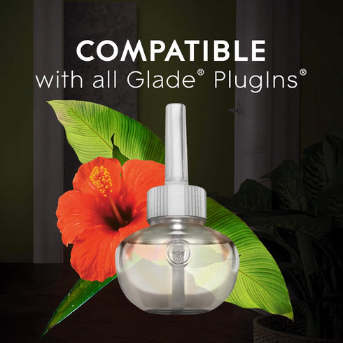 Glade PlugIns Plus Air Freshener Starter Kit, Hawaiian Breeze, 0.67 Fl Oz, 1 Warmer + 3 Refills, Scented Essential Oils