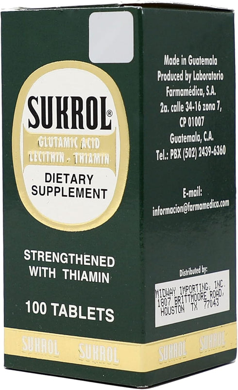 SUKROL Vitamin, 100 Tablets, Improve Healthy Brain Function, Bottle