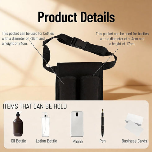 Hubaltuye 2 250ml Massage Holster, Massage Lotion Holster, Massage Oil Holster for Therapists and Professionals, It