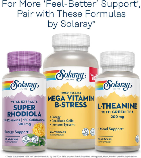 Solaray Adrenal Caps, Freeze Dried, 170mg, 60ct Veg Cap