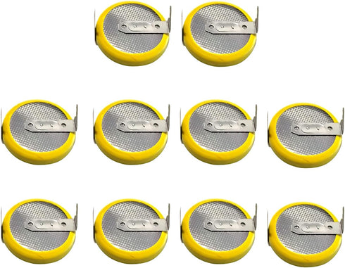 EEMB 10PACK Tabbed CR2032 Lithium Battery with Solder Tabs 3V for Sensor Radio Gameboy Color Replacement