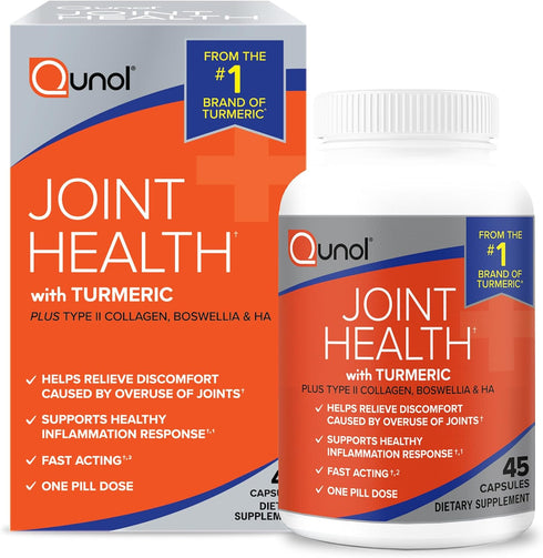 Qunol 5-in-1 Joint Support Supplement, Fast Acting, One Pill Dose, 45 Count