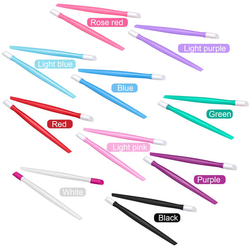 Yaomiao 50 Pieces Rubber Nail Cuticle Pusher, Bulk Plastic Handle Nail Art Tools for Men and Women