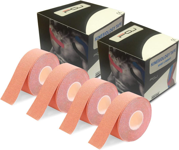 FOU Kinesiology Recovery Therapeutic Tape, Waterproof Muscle Support for Sports Injury, 1 inch x 16.4 ft