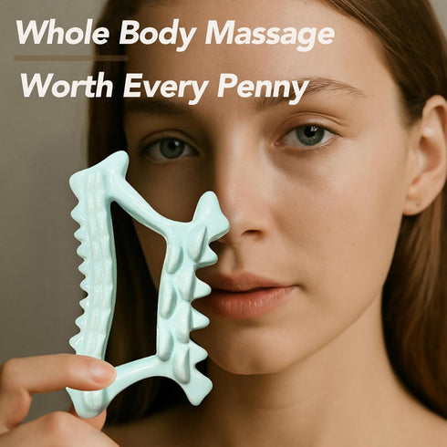 Tiyoha Teeth Shaped Ceramic Massage Tool for Head Face Neck Arm Back Leg|Effective Head Scalp Comb|Trigger Point