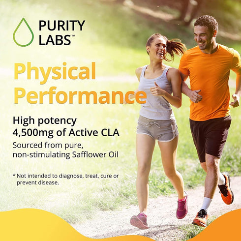 Purity Labs CLA Supplements 4500MG - Non-GMO Safflower Oil - Supports Energy, Weight Loss, Heart Health, and Muscle
