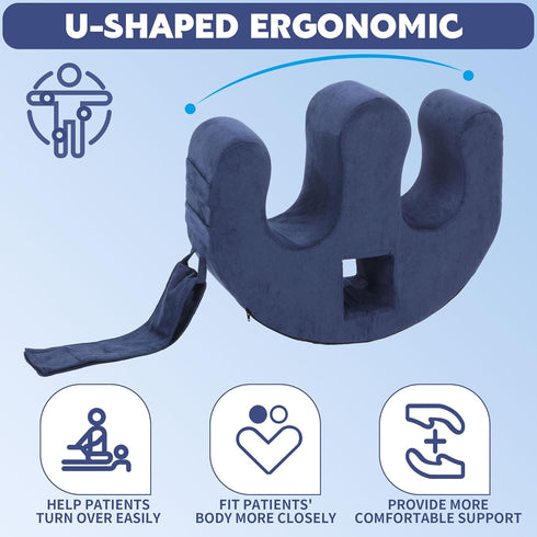 MABOZOO Patient Turning Device with Handle Hole, U-Shaped Velvet Turning Pillow Bedridden Nursing Pillow, Helping The