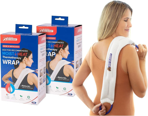Bed Buddy 2-Pack Microwave Heating Pad for Sore Muscles, Microwavable Heating Pads for Aches and Pain, White