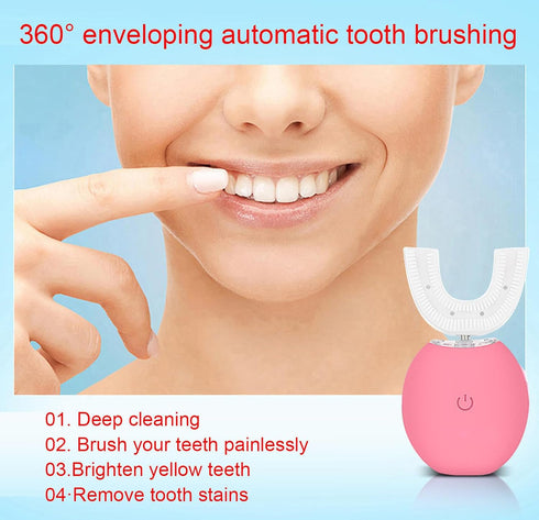 VIDECOR 360 IPX7 Ultrasonic Electric Toothbrush, U Shaped Automatic Toothbrush for Adults Whole Mouth Toothbrush