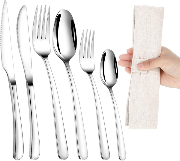 6 Pcs Weighted Utensils for Hand Tremors, Heavy Weight Silverware Set for Adaptive Eating, Spoons for Eating