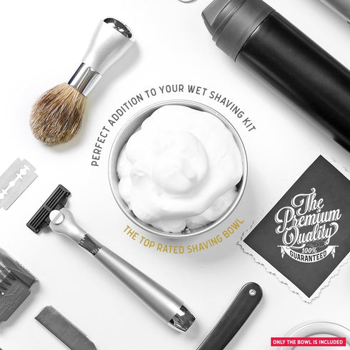 Stainless Steel Shaving Soap Bowl, Unbreakable Shaving Mug for Cream & Soap, Barbers Accessories
