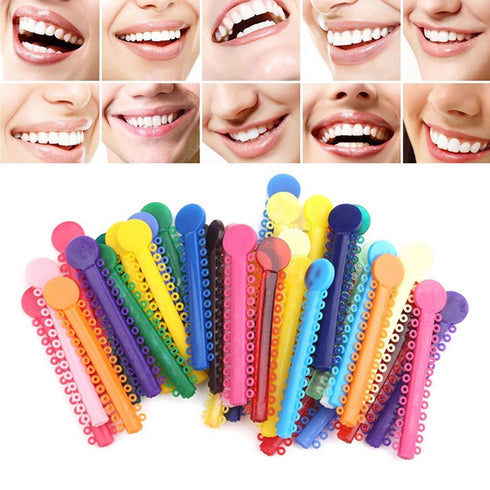 RZJZGZ Multi-Color Orthodontic Ligature Ties, 1040pcs Elastomeric O-Rings Braces Rubber Bands