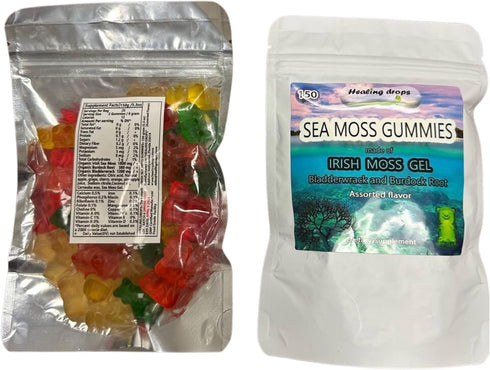 Sea Moss Gummies - Irish Sea Moss with Bladderwrack and Burdock Root – Alkaline Keto Vegan Non-GMO Diet – Skin & Detox