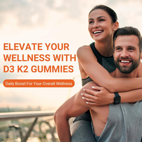 Wiszeen D3 K2 Gummies, D3 10000 K2 (MK-7) 200 D3 K2 3, Immune Vitamin Vitamin IU & mcg - Supplement with Omega Calcium