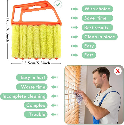 IncCover 2Pack 7pcs Mini-Blind Cleaner Shutters- Window Blind Brush Cleaning, Blind Slat DUST CLENER Tool Air