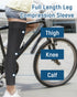 Leg Compression Sleeve - Full Length Knee Sleeve Covers Thigh, Knee and Calf, Stays in Place for Sports, Soft