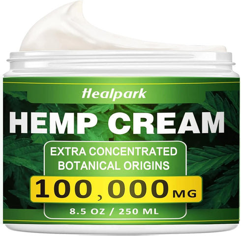 Healpark hemp Cream - 8.5 fl oz -with Arnica,MSM, Turmeric, Menthol, Aloe