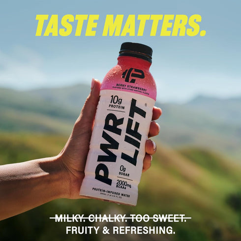Whey Protein Water Sports Drink by PWR LIFT, Orange Mango, 10g Protein, Keto, Zero Sugar, 16.9oz (Pack of 12)