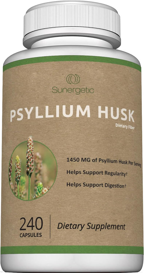Premium Psyllium Husk Fiber Supplement, 1450mg, 240 Capsules