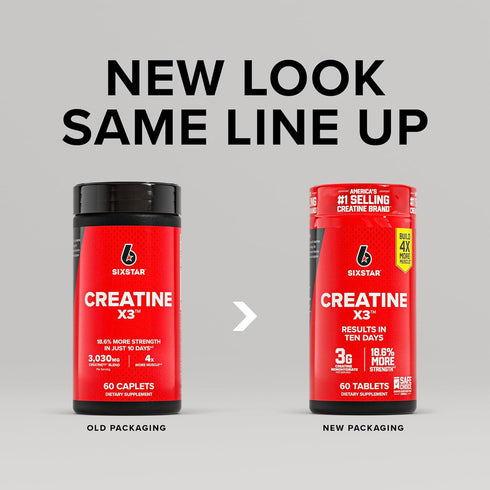 X3 (60 20 Six Star Creatine Pills, Caplets) - Creatine for Women & Men - Creatine Capsules Support Muscle Strength