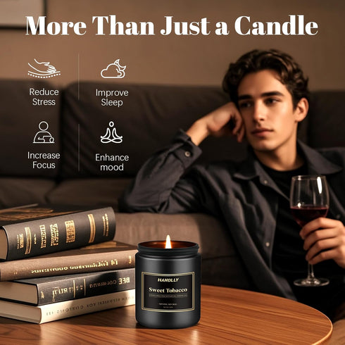 Set, 6 Pack 42 oz Mens Scented Candle Gift Candles for Men,Gifts for Father, Soy Candles for Home Scented, Long Lasting