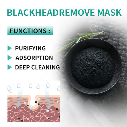 Peel Off Face Mask, Activated Charcoal Blackhead Remover Mask, Purifying Facial Mask with Brush