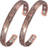 2Pcs Magnetic Copper Bracelets for Women, Vintage Flower 99.99% Pure Copper Cuff Jewelry with 3500 Gauss Magnets