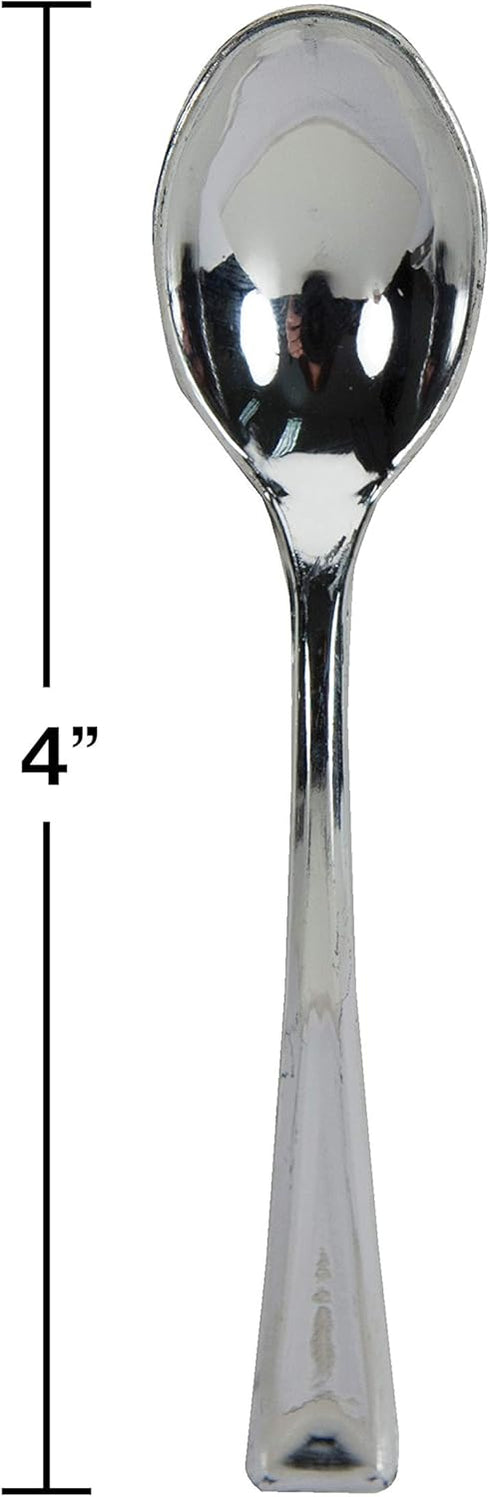 Creative Converting Plastic Spoons, One Size, Metallic